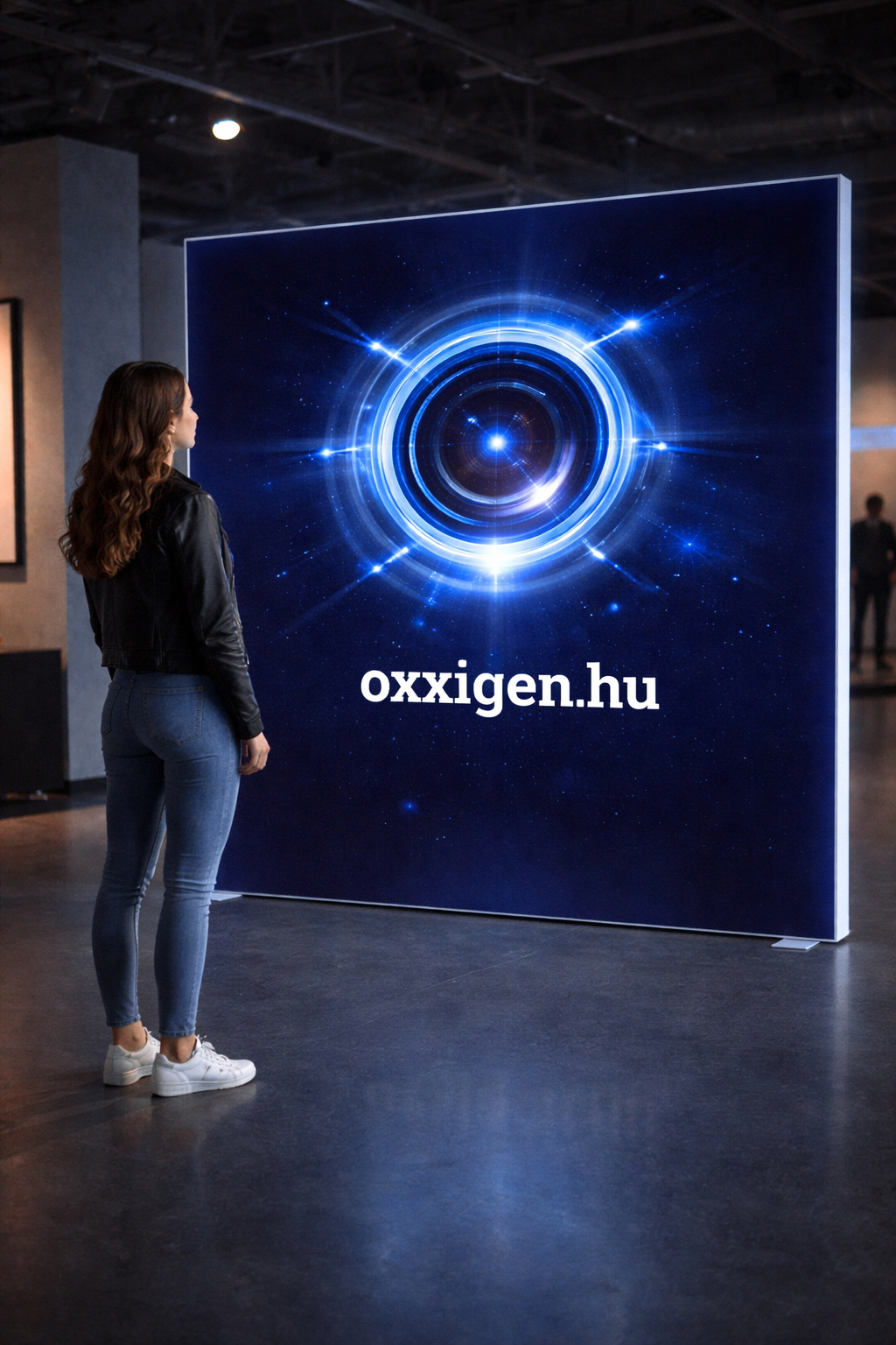 Világító textilfal széles nézetben