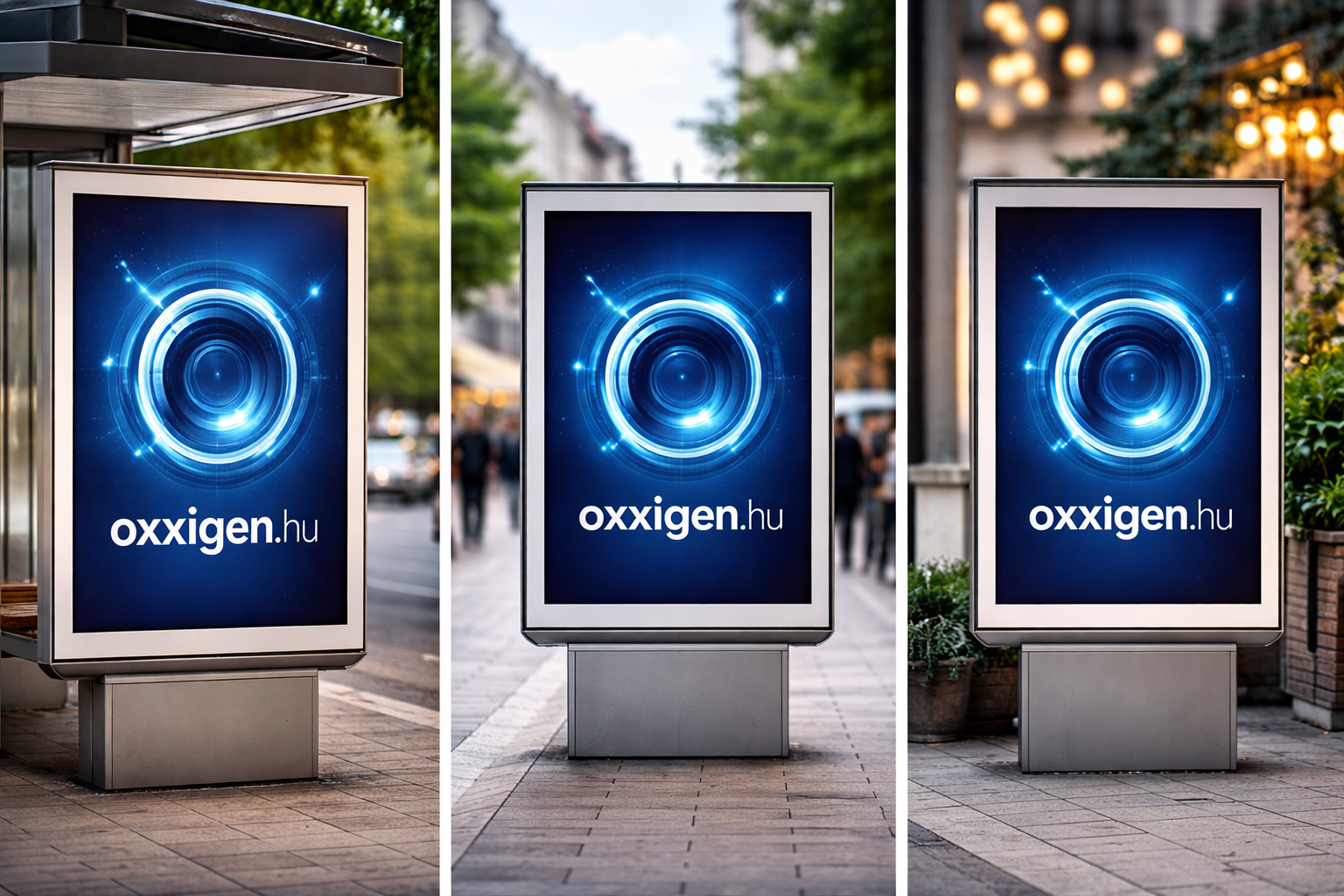 Citylight plakátok utcai környezetben